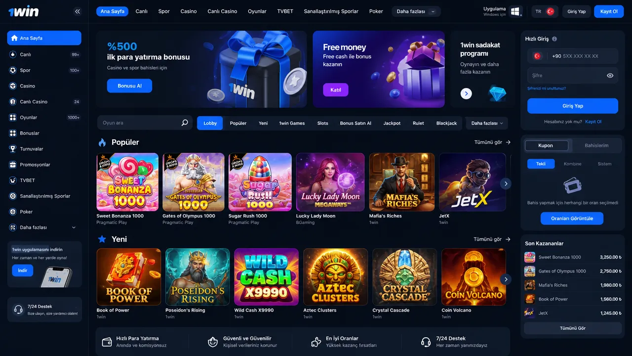 1win Casino Oyunları ve: Türkiye İçin Kapsamlı Casino