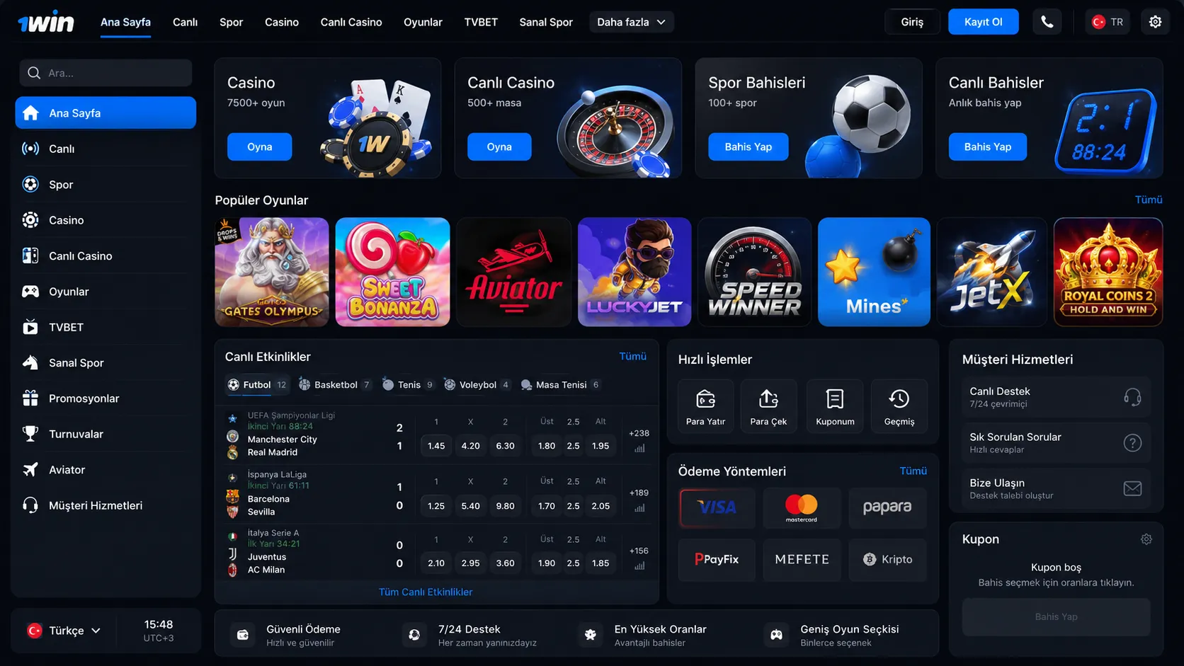 1win Platformu: Türk Oyuncular İçin Neler Var?