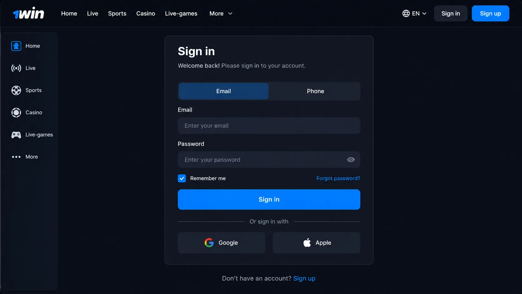 How a 1win registration works step by step