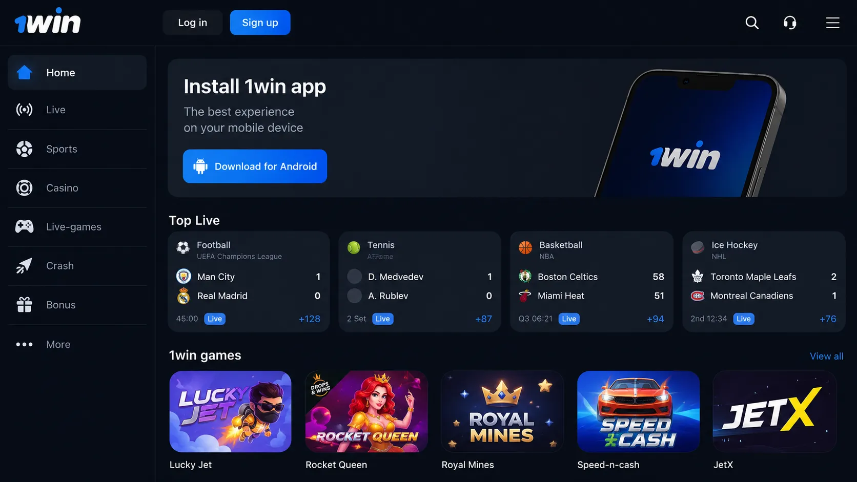 1win APP welcome bonus across four first deposits