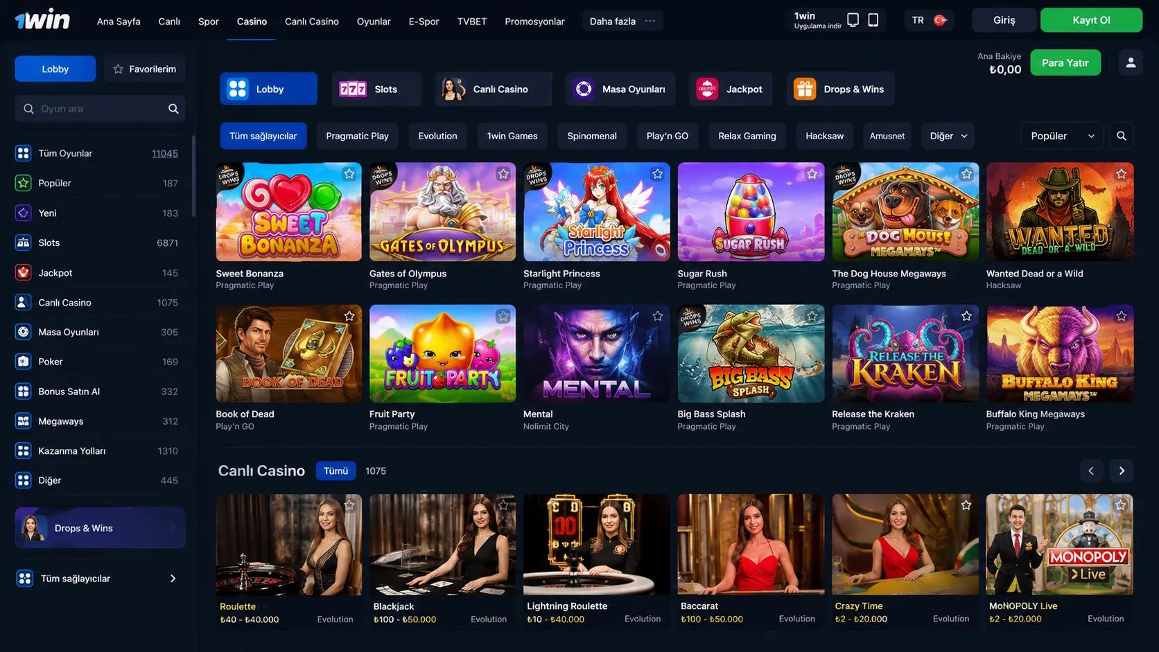 1win mobil uygulama — casino ve spor bahisleri